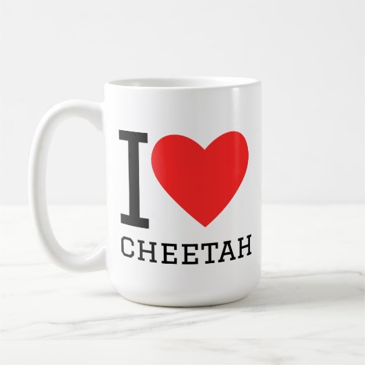 I love cheetah  コーヒーマグカップ (左)