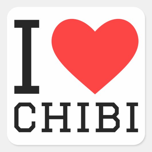 I love chibi square sticker  スクエアシール (正面)
