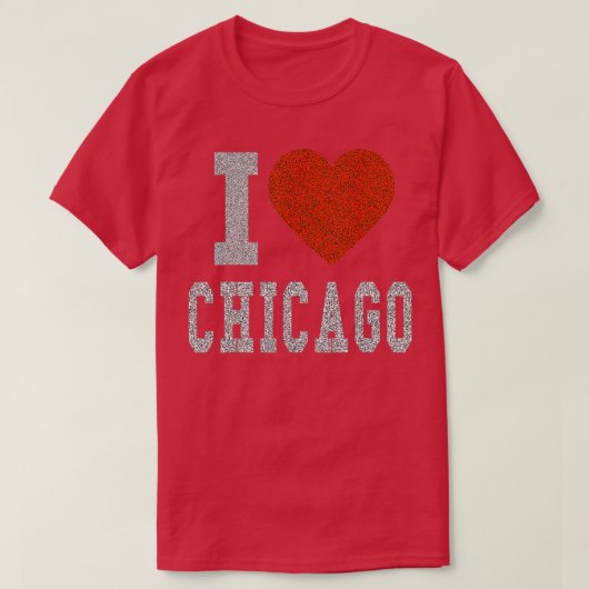 I Love Chicagoハートギフトまたは土産イリノイ Tシャツ (デザイン正面)