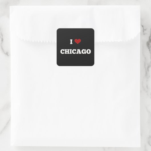 I Love Chicago Button スクエアシール (バッグ)