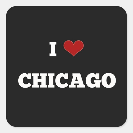 I Love Chicago Button スクエアシール (正面)