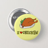I LOVE CHICKEN 缶バッジ (正面&裏面)