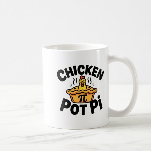 I Love Chicken Pot Pi Math Food Pun  コーヒーマグカップ (右)