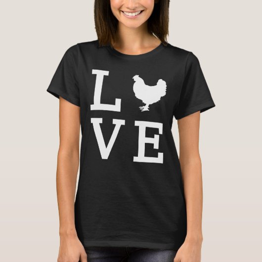 I Love Chickens Animal Pet Farmer Tee Tシャツ (正面)