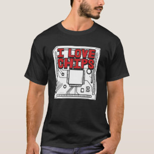 I Love Chipsをコーディングする開発者ソフトウェアプログラマ Tシャツ