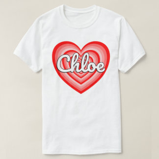 I Love Chloe Heart Chloe Name Funny Chloe Meme Tシャツ