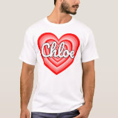 I Love Chloe Heart Chloe Name Funny Chloe Meme Tシャツ (正面)