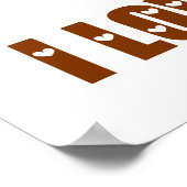 I Love Chocolate (テオブロミン化学分子) ポスター (角)