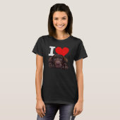 I Love Chocolate Lab Brown Labrador Retriever Love Tシャツ (正面フル)