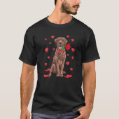 I Love Chocolate Labrador Heart Valentine's Day Do Tシャツ (正面)
