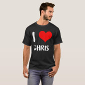 I love CHRIS my valentine sorry ladies guys heart  Tシャツ (正面フル)