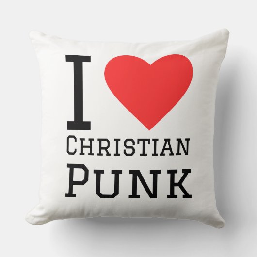 I love Christian punk square sticker クッション (正面)