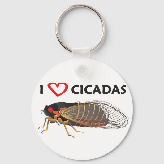 「I love Cicada」キーチェーン キーホルダー (正面)