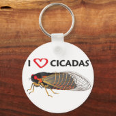 「I love Cicada」キーチェーン キーホルダー (正面)