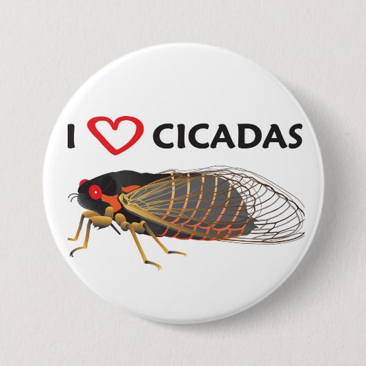 "I Love Cicada"ボタン 缶バッジ (正面)