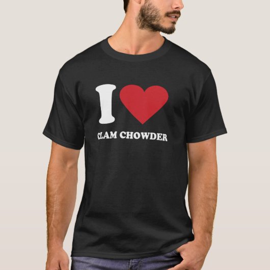 I Love CLAM CHEWDER IハートCLAM CHEWDER Tシャツ (正面)