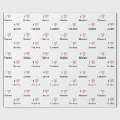 I Love Clarinet赤いハート・オブ・ミュージック・ノート ラッピングペーパー (フラット)