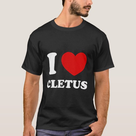 I Love Cletus IハートおもしろいCletusファーストネーム Tシャツ (正面)