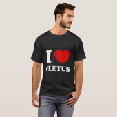 I Love Cletus IハートおもしろいCletusファーストネーム Tシャツ (正面フル)