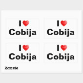 I love Cobija 長方形シール (シート)