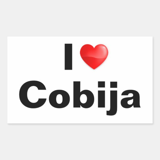 I love Cobija 長方形シール (正面)