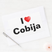 I love Cobija 長方形シール (封筒)