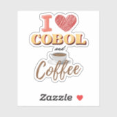 I Love Cobol Programming and Coffee Sticker シール (シート)