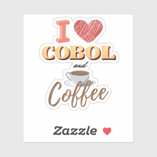 I Love Cobol Programming and Coffee Sticker シール (シート)