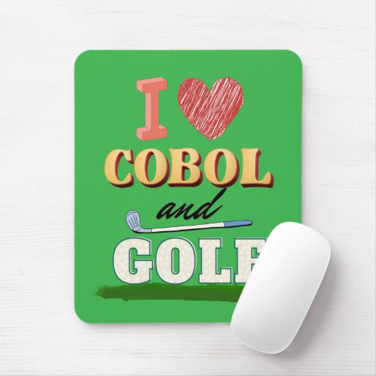 I Love Cobol Programming and Golf  マウスパッド (マウス)
