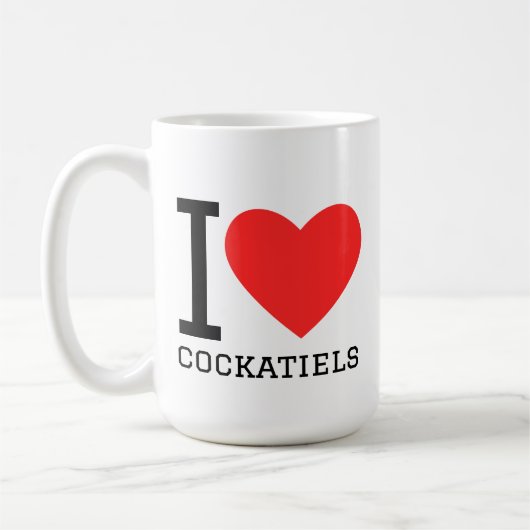 I love cockatiels コーヒーマグカップ (左)