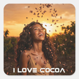 I LOVE COCOA スクエアシール