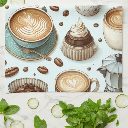 I Love Coffee キッチンタオル (折り畳み)