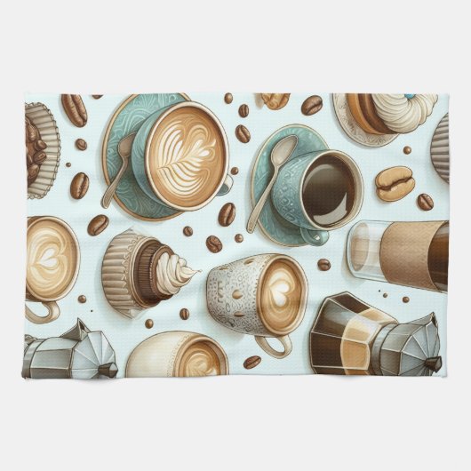 I Love Coffee キッチンタオル (横)