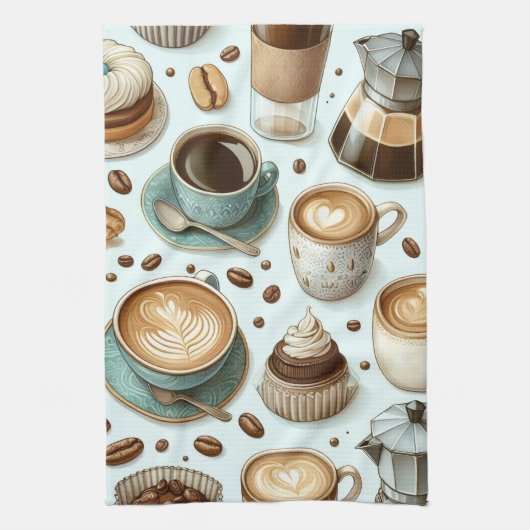 I Love Coffee キッチンタオル (縦)