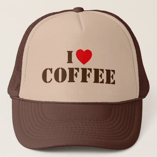 I Love Coffee™ トラッカーズハット キャップ (正面)