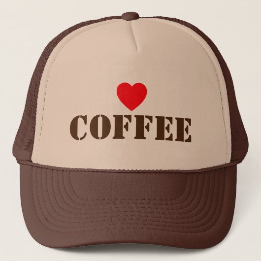 I Love Coffee™ トラッカーズハット キャップ (正面)