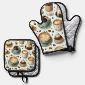 I Love Coffee 鍋つかみ&鍋敷きセット (正面/裏面)