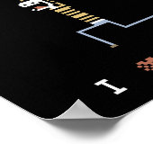 I Love Coffee Caffeine Guy Pixel Art Poster ポスター (角)