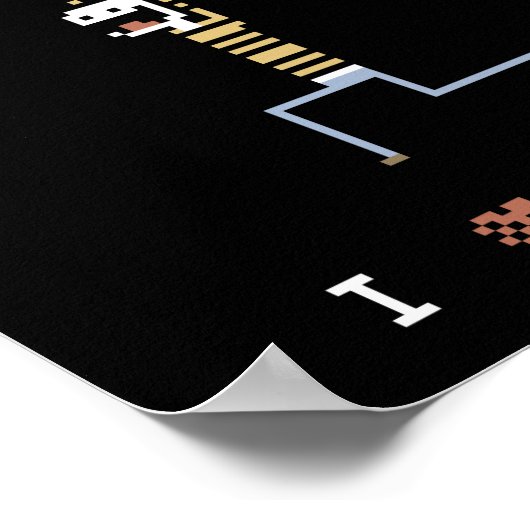 I Love Coffee Caffeine Guy Pixel Art Poster ポスター (角)