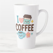 I Love Coffee Cute Kawaii Sticker – Adorable Coffe カフェラテマグ (右)