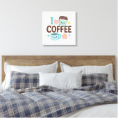 I Love Coffee Cute Kawaii Sticker – Adorable Coffe キャンバスプリント (インサイチュ (寝室))
