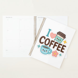 I Love Coffee Cute Kawaii Sticker – Adorable Coffe プランナー手帳