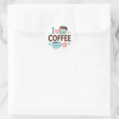 I Love Coffee Cute Kawaii Sticker – Adorable Coffe ラウンドシール (バッグ)