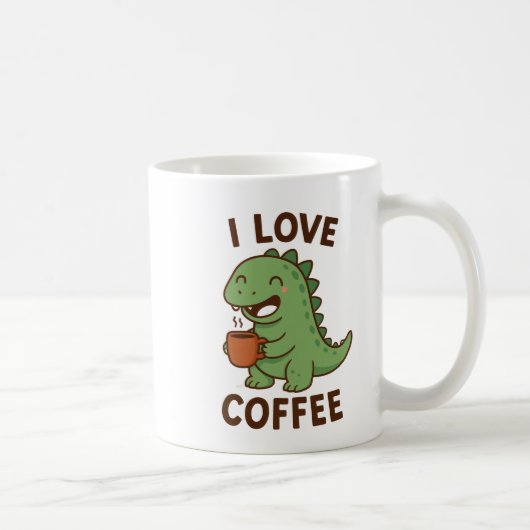 I Love Coffee Design – Cute Coffee Lover  コーヒーマグカップ (右)
