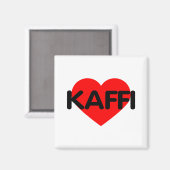 I Love Coffee - Kaffi マグネット (正面/裏面)