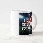 I Love College Football Mug  ジャンボコーヒーマグカップ (正面右)