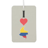 I Love Colombia Vertical Iハート国旗地図 カーエアーフレッシュナー (正面)