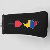 I Love Colombia Vertical Iハート国旗地図 ゴルフヘッドカバー (正面)