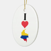 I Love Colombia Vertical Iハート国旗地図 セラミックオーナメント (左)