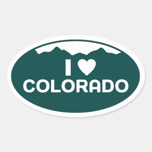 I Love Coloradoステッカー 楕円形シール (正面)